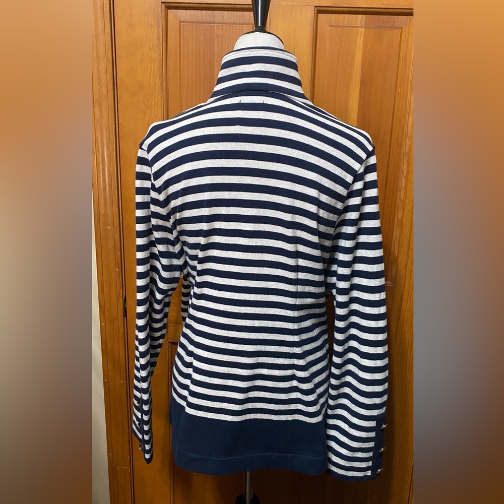 NIC+ZOE Plus Size Striped City Charm Cotton Knit Blazer - Picture 5 of 7